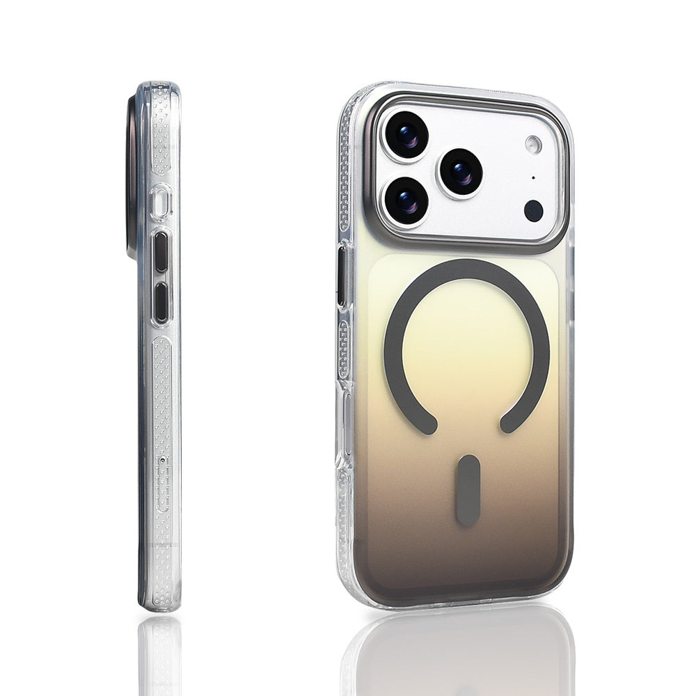 Apple iPhone 17 Pro Kılıf M-safe Şarj Özellikli Transparan Renk Geçişli Zore Toros Kapak Mavi