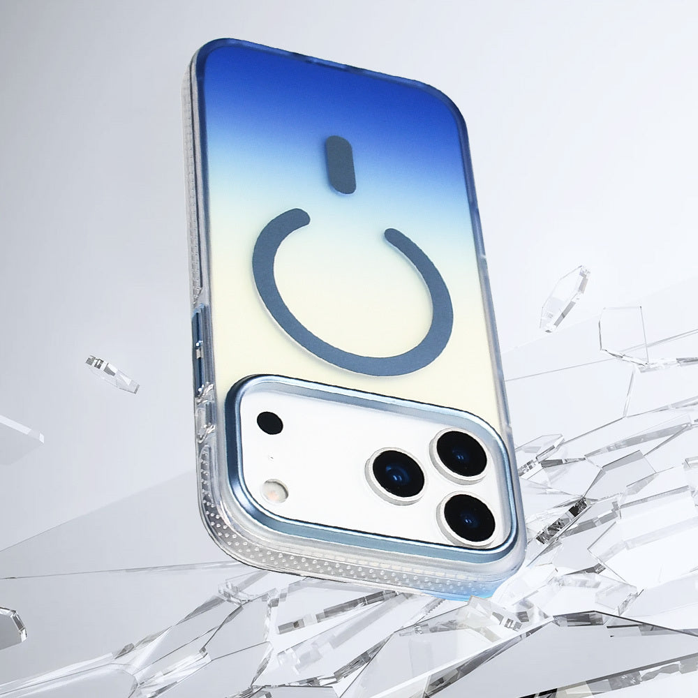 Apple iPhone 17 Pro Kılıf M-safe Şarj Özellikli Transparan Renk Geçişli Zore Toros Kapak Rose Gold