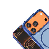 Apple iPhone 17 Pro Kılıf M-Safe Şarj Özellikli Zore Lora PC Kapak Lacivert