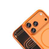 Apple iPhone 17 Pro Kılıf M-Safe Şarj Özellikli Zore Lora PC Kapak Turuncu