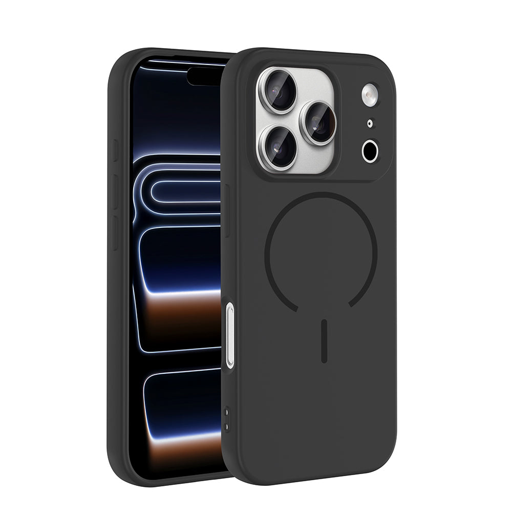 Apple iPhone 17 Pro Kılıf M-safe Şarj Özellikli Zore Meta Kapak Rose Pembe