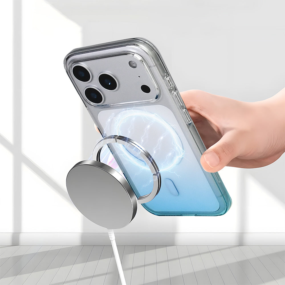 Apple iPhone 17 Pro Kılıf M-Safe Şarj Özellikli Zore Septik Silikon Kapak Turkuaz