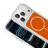 Apple iPhone 17 Pro Kılıf Metal Buton Tasarımlı Zore İkonik Sert Silikon Kapak Turuncu