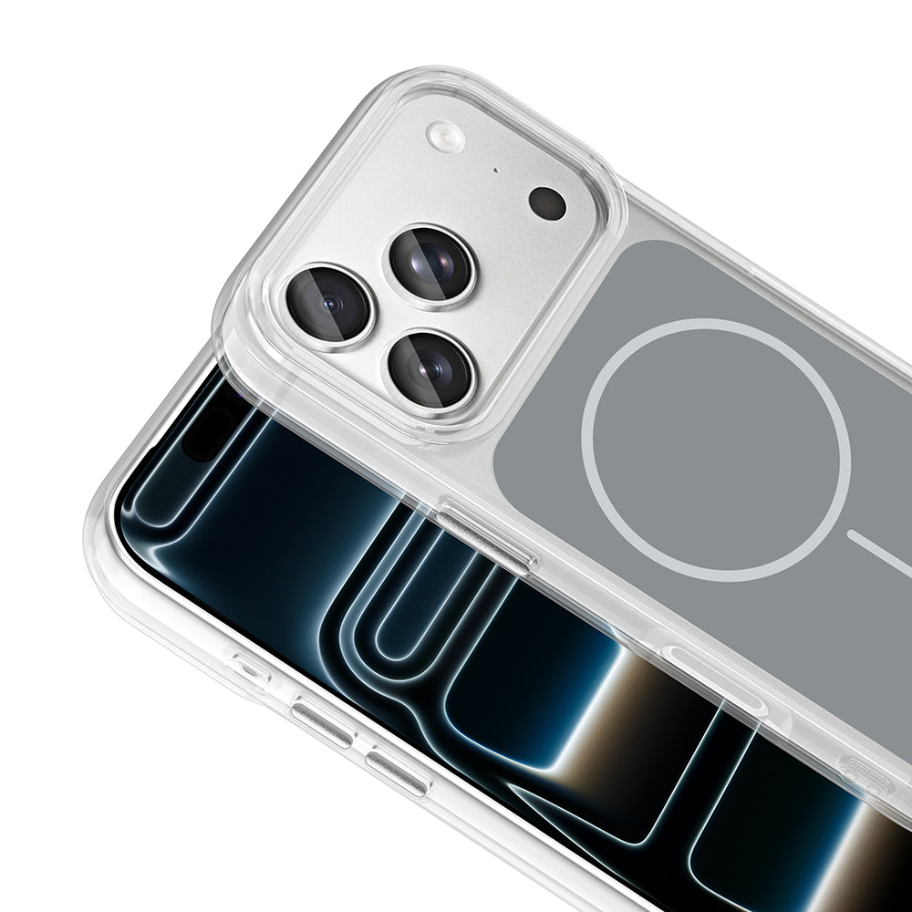 Apple iPhone 17 Pro Kılıf Metal Buton Tasarımlı Zore İkonik Sert Silikon Kapak Mavi