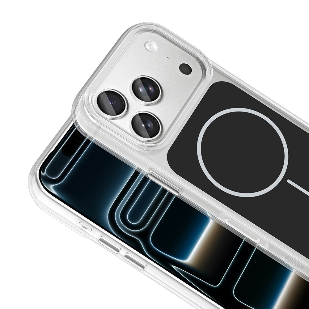 Apple iPhone 17 Pro Kılıf Metal Buton Tasarımlı Zore İkonik Sert Silikon Kapak Gri