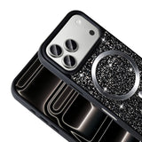 Apple iPhone 17 Pro Kılıf Pırlanta Tasarımlı M-safe Şarj Özellikli Zore Mozaik Silikon Kapak Titanyum-Gri