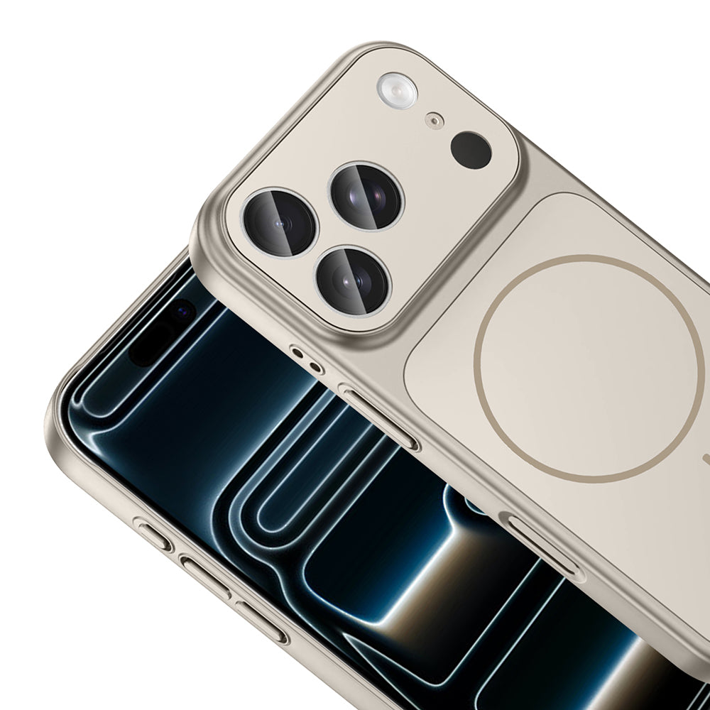 Apple iPhone 17 Pro Kılıf Zore M-Safe Şarj Özellikli Kamera Korumalı Formen Kapak Gümüş