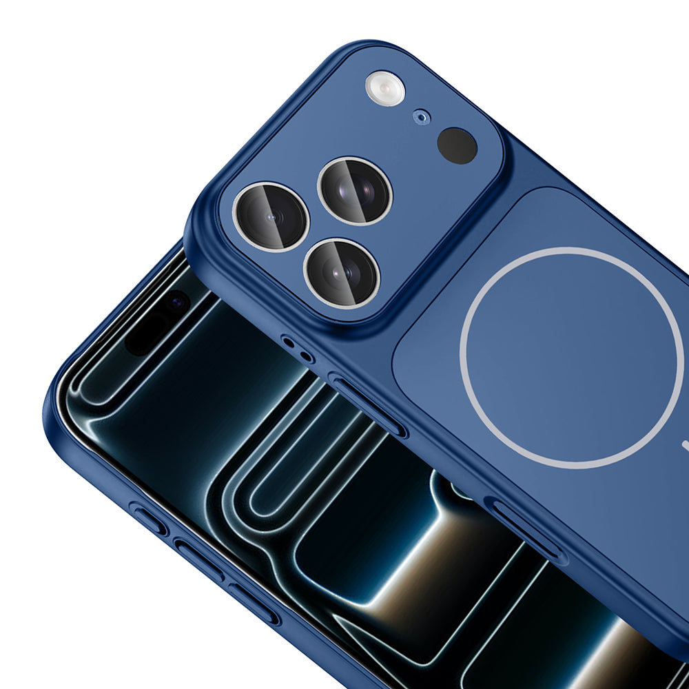 Apple iPhone 17 Pro Kılıf Zore M-Safe Şarj Özellikli Kamera Korumalı Formen Kapak Mavi