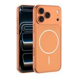 Apple iPhone 17 Pro Kılıf Zore M-Safe Şarj Özellikli Kamera Korumalı Spark Kapak Turuncu