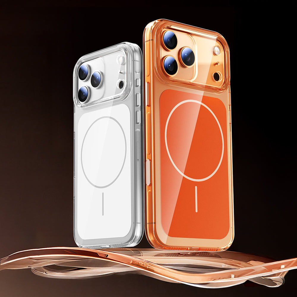 Apple iPhone 17 Pro Kılıf Zore M-safe Şarj Özellikli Şeffaf Kamera Kontrol Butonlu Lugano Kapak Lacivert