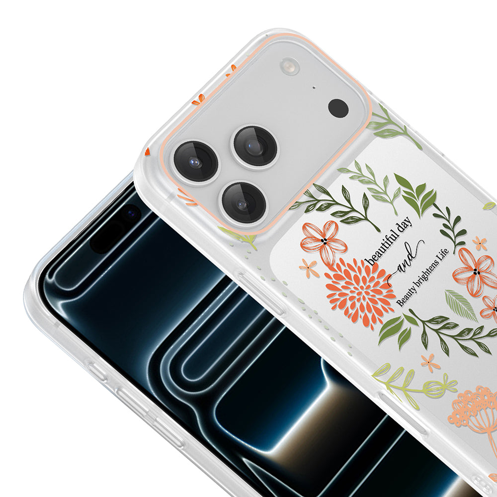 Apple iPhone 17 Pro Max Kılıf Kamera Korumalı Desenli Zore Klip Kapak Beautiful