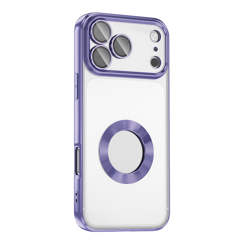 Apple iPhone 17 Pro Max Kılıf Kamera Korumalı Logo Gösteren Zore Omega Kapak Lila