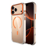 Apple iPhone 17 Pro Max Kılıf M-safe Şarj Özellikli Airbagli Kamera Standlı Azor Kapak Turuncu