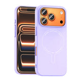 Apple iPhone 17 Pro Max Kılıf M-Safe Şarj Özellikli Kamera Korumalı Zore Elio Sert PC Kapak Lila