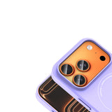 Apple iPhone 17 Pro Max Kılıf M-Safe Şarj Özellikli Kamera Korumalı Zore Elio Sert PC Kapak Lila