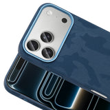 Apple iPhone 17 Pro Max Kılıf M-Safe Şarj Özellikli Kamuflaj Tasarımlı Zore Sera Sert PC Kapak Lacivert