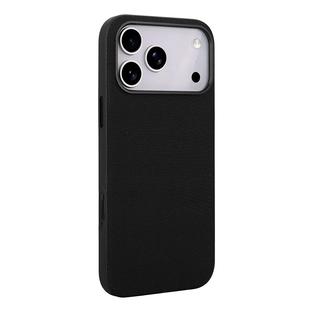 Apple iPhone 17 Pro Max Kılıf M-Safe Şarj Özellikli Kumaş Tasarımlı Zore Miami Sert PC Kapak Siyah