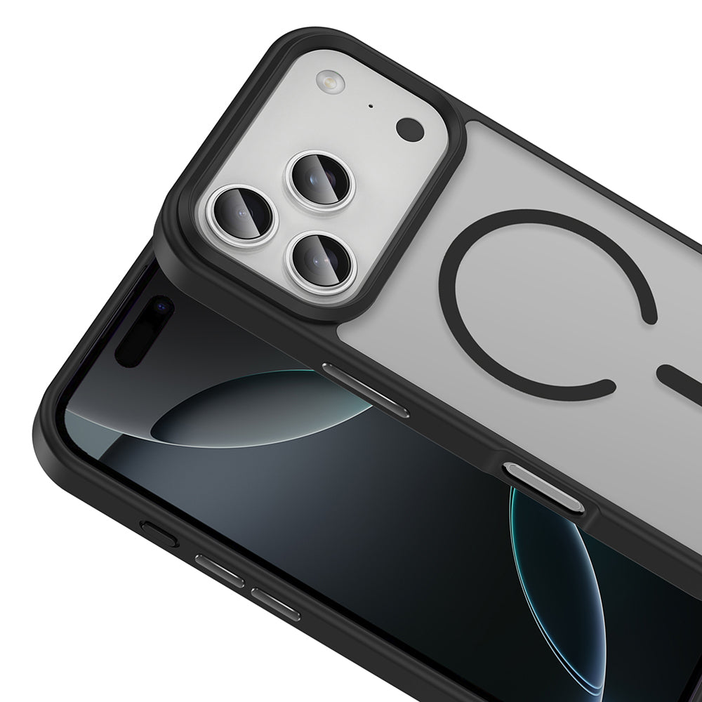 Apple iPhone 17 Pro Max Kılıf M-safe Şarj Özellikli Mat Arka Yüzey Zore Sio Kapak Siyah