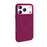 Apple iPhone 17 Pro Max Kılıf M-Safe Şarj Özellikli Metal Kamera Çerçeveli Zore Edi Silikon Kapak Bordo