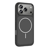 Apple iPhone 17 Pro Max Kılıf M-Safe Şarj Özellikli Metal Kamera Çerçeveli Zore Sanremo Silikon Kapak Siyah