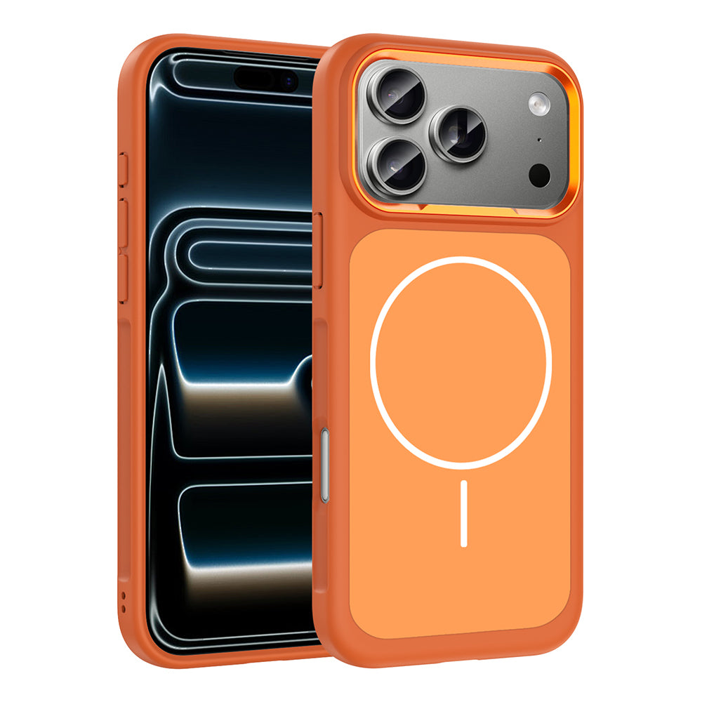 Apple iPhone 17 Pro Max Kılıf M-Safe Şarj Özellikli Metal Kamera Çerçeveli Zore Sanremo Silikon Kapak Siyah