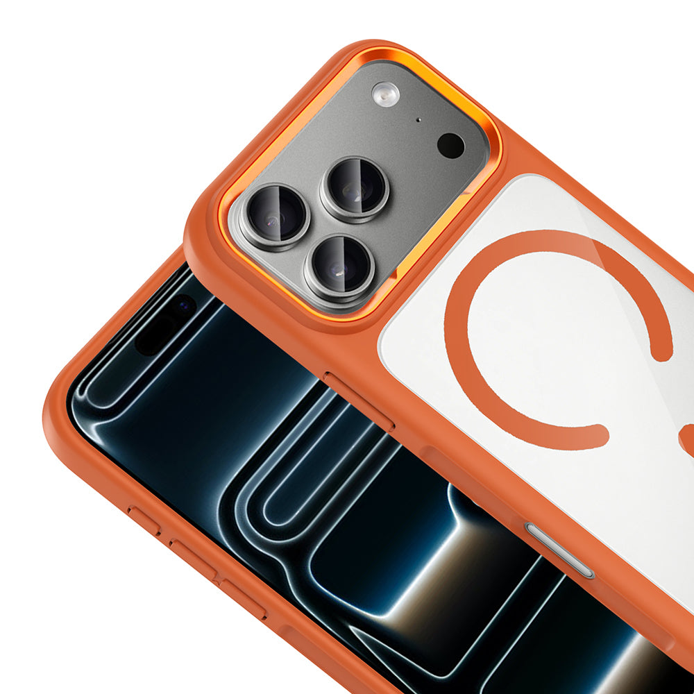 Apple iPhone 17 Pro Max Kılıf M-Safe Şarj Özellikli Metal Kamera Çerçeveli Zore Tiko Kapak Siyah