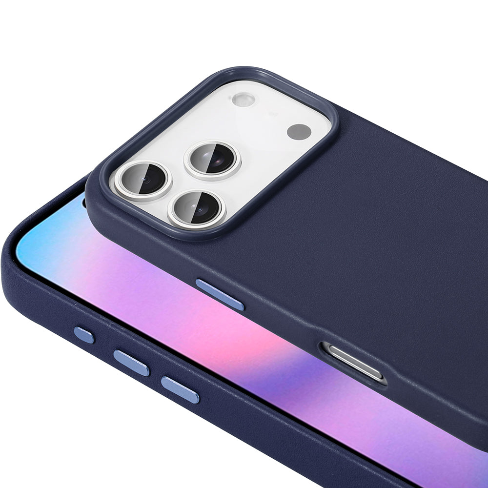 Apple iPhone 17 Pro Max Kılıf M-safe Şarj Özellikli PU Deri Görünümlü Zore Kupra Kapak Turuncu