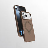 Apple iPhone 17 Pro Max Kılıf M-safe Şarj Özellikli Standlı Zore Samara Kapak Turuncu