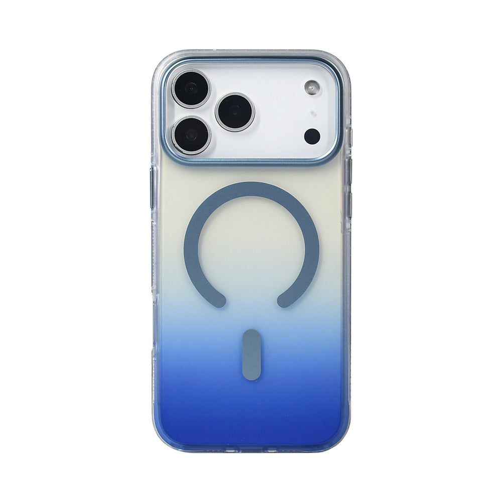 Apple iPhone 17 Pro Max Kılıf M-safe Şarj Özellikli Transparan Renk Geçişli Zore Toros Kapak Gold
