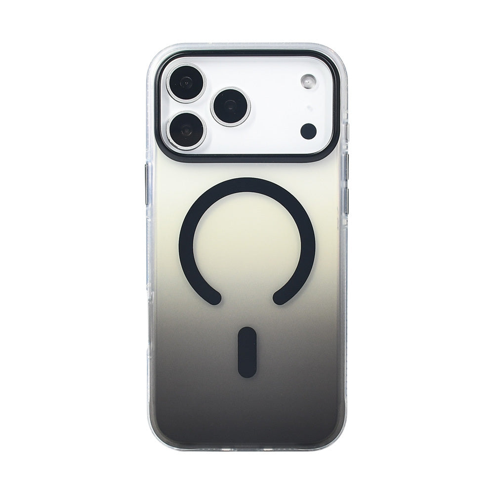 Apple iPhone 17 Pro Max Kılıf M-safe Şarj Özellikli Transparan Renk Geçişli Zore Toros Kapak Turuncu