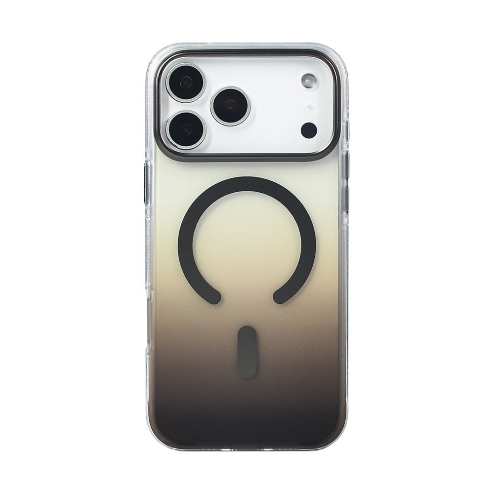 Apple iPhone 17 Pro Max Kılıf M-safe Şarj Özellikli Transparan Renk Geçişli Zore Toros Kapak Turuncu