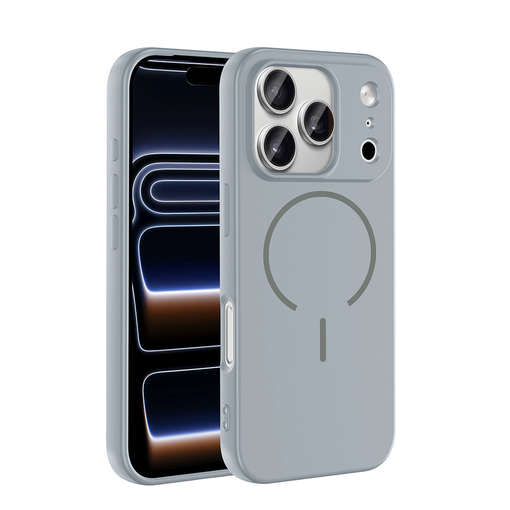 Apple iPhone 17 Pro Max Kılıf M-safe Şarj Özellikli Meta Kapak Kahverengi