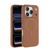 Apple iPhone 17 Pro Max Kılıf M-safe Şarj Özellikli Meta Kapak Kahverengi