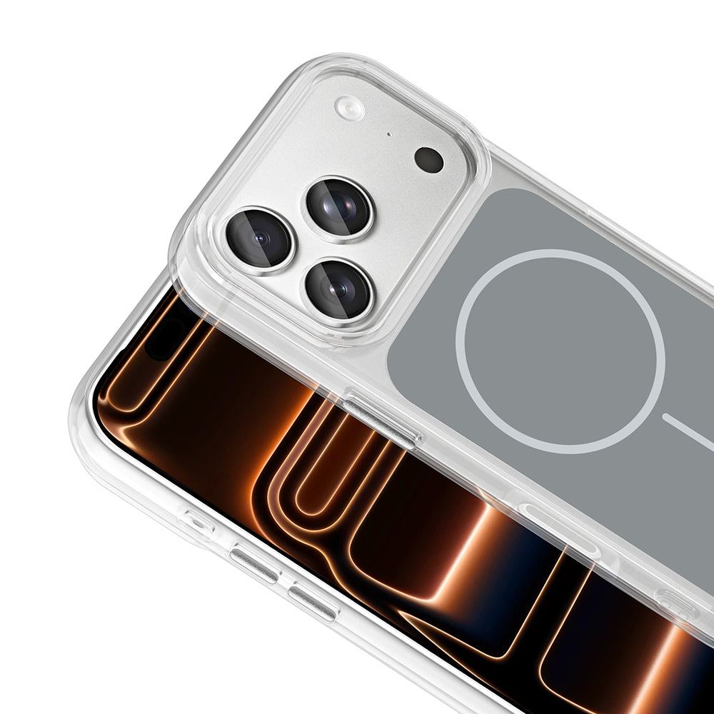 Apple iPhone 17 Pro Max Kılıf Metal Buton Tasarımlı Zore İkonik Sert Silikon Kapak Mavi
