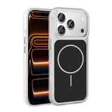 Apple iPhone 17 Pro Max Kılıf Metal Buton Tasarımlı Zore İkonik Sert Silikon Kapak Beyaz