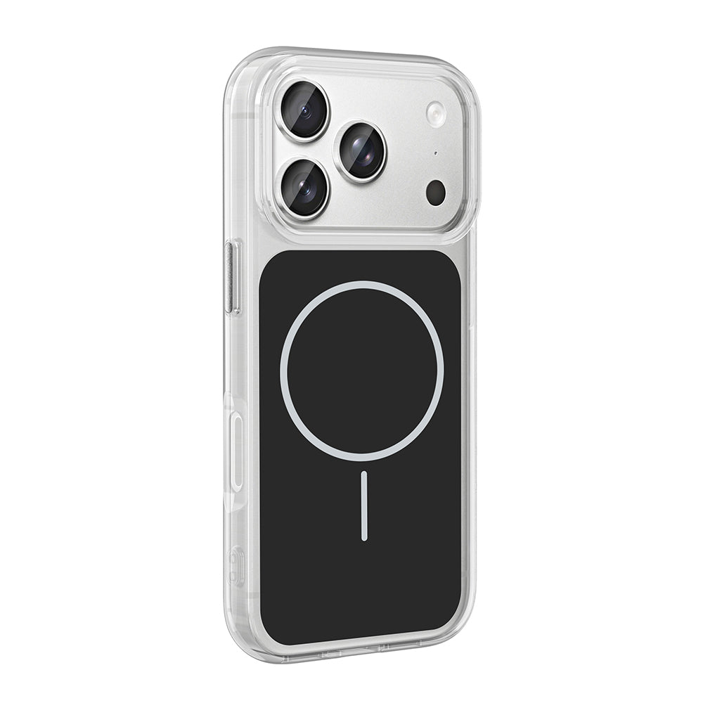 Apple iPhone 17 Pro Max Kılıf Metal Buton Tasarımlı Zore İkonik Sert Silikon Kapak Turuncu