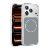 Apple iPhone 17 Pro Max Kılıf Metal Buton Tasarımlı Zore İkonik Sert Silikon Kapak Gri