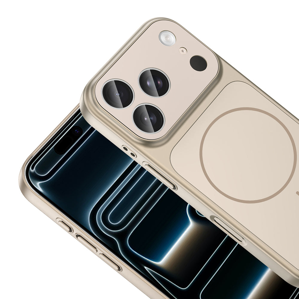 Apple iPhone 17 Pro Max Kılıf Zore M-Safe Şarj Özellikli Kamera Korumalı Formen Kapak Turuncu