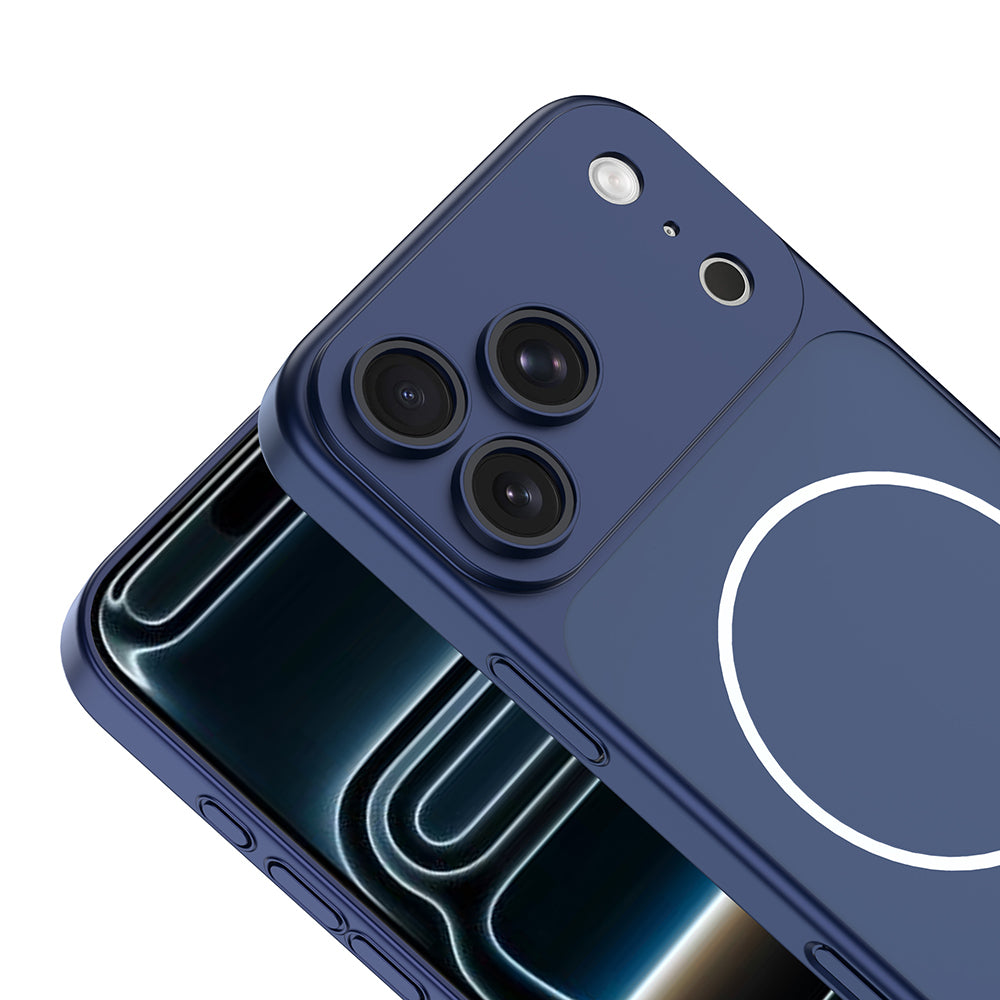 Apple iPhone 17 Pro Max Kılıf Zore M-Safe Şarj Özellikli Kamera Korumalı Spark Kapak Gümüş
