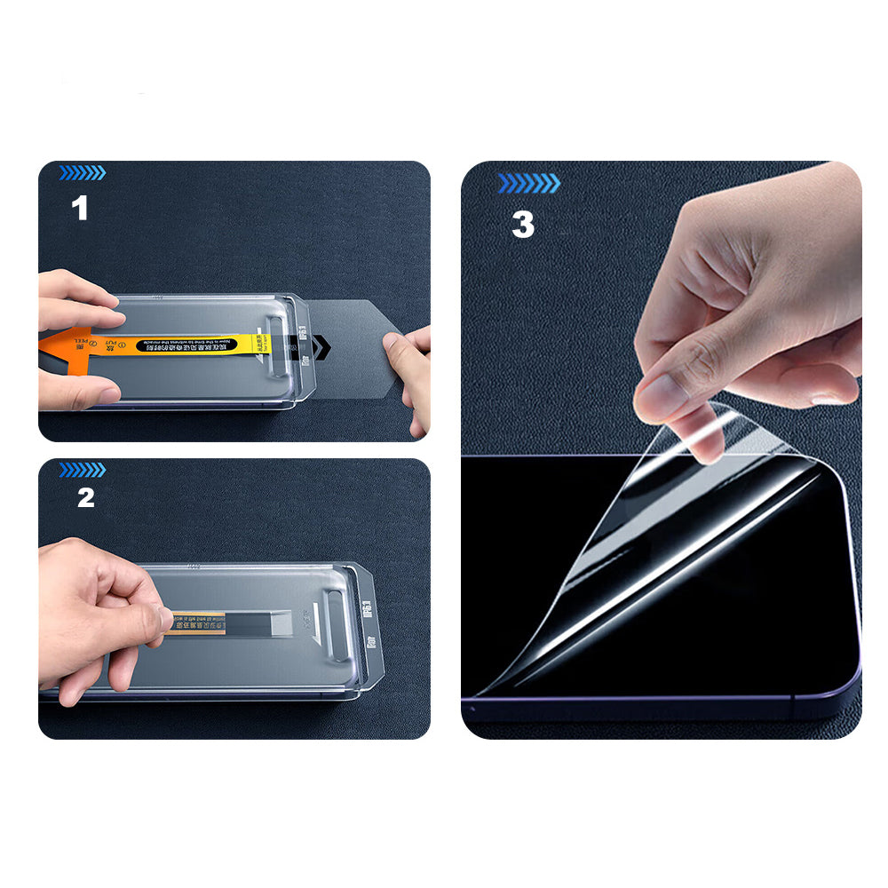 Apple iPhone 17 Pro Zore 2.5D Oliv HD Temperli Cam Ekran Koruyucu + Kolay Uygulama Aparatı Şeffaf