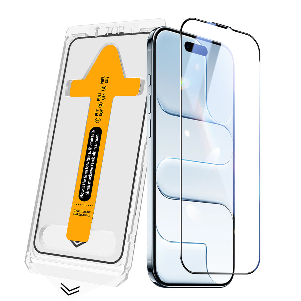 Apple iPhone 17 Pro Zore 2.5D Oliv HD Temperli Cam Ekran Koruyucu + Kolay Uygulama Aparatı Şeffaf