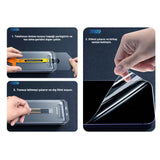 Apple iPhone 17 Zore 3D Oliv HD Temperli Cam Ekran Koruyucu + Kolay Uygulama Aparatı Şeffaf