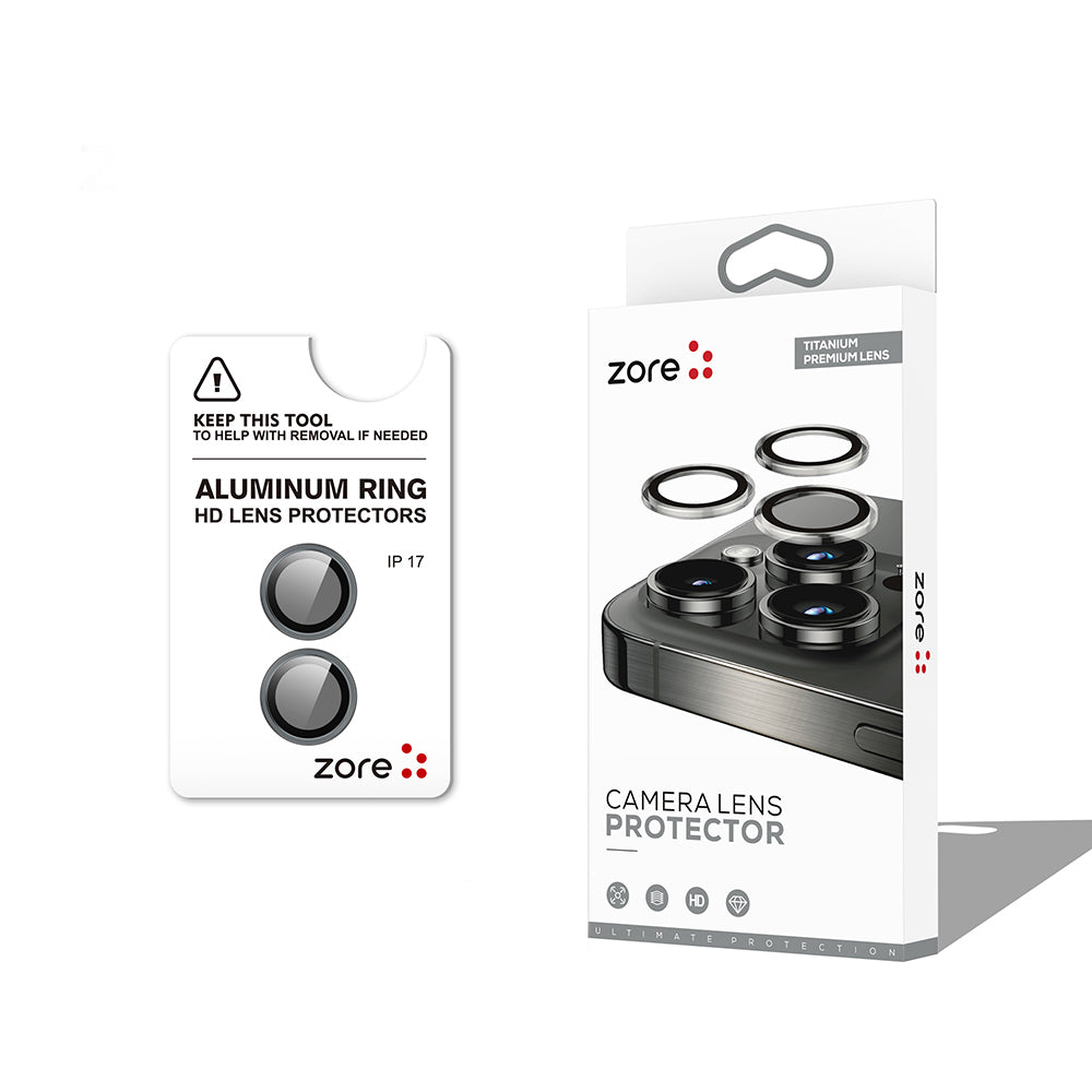 Apple iPhone 17 Zore CL-12 Premium Safir Parmak İzi Bırakmayan Anti-Reflective Kamera Lens Koruyucu Gri