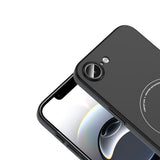 Apple iPhone 17E Kılıf M-Safe Şarj Özellikli Kamera Korumalı Zore Elio Sert PC Kapak Siyah