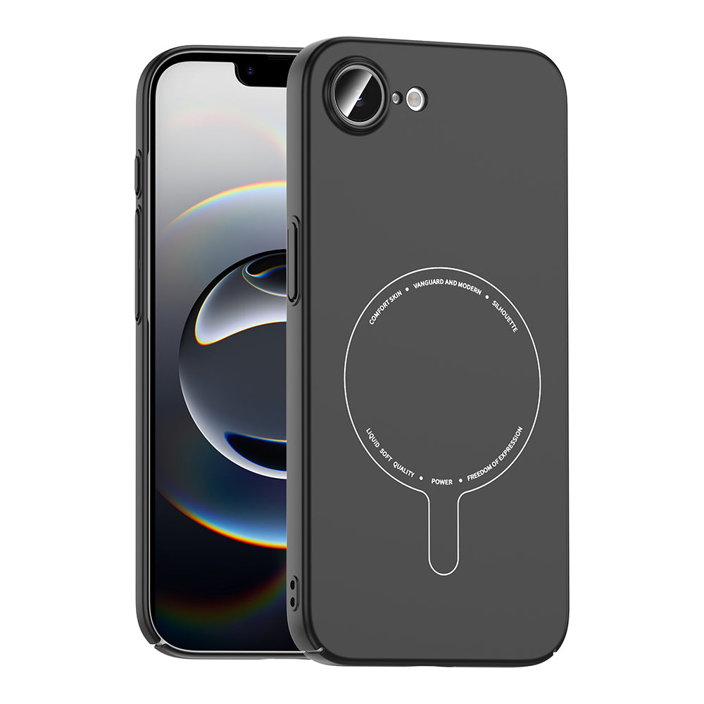 Apple iPhone 17E Kılıf M-Safe Şarj Özellikli Kamera Korumalı Zore Elio Sert PC Kapak Siyah