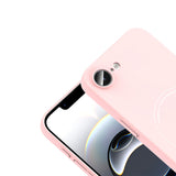 Apple iPhone 17E Kılıf M-Safe Şarj Özellikli Kamera Korumalı Zore Elio Sert PC Kapak Açık Pembe