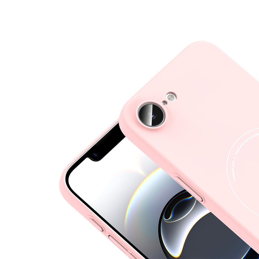 Apple iPhone 17E Kılıf M-Safe Şarj Özellikli Kamera Korumalı Zore Elio Sert PC Kapak Açık Pembe
