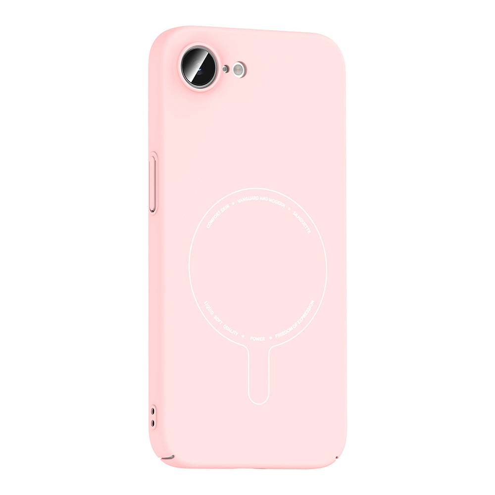 Apple iPhone 17E Kılıf M-Safe Şarj Özellikli Kamera Korumalı Zore Elio Sert PC Kapak Açık Pembe