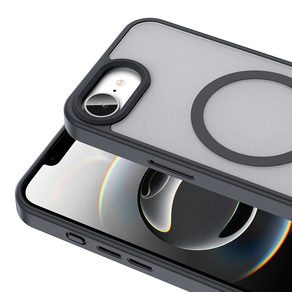 Apple iPhone 17E Kılıf M-safe Şarj Özellikli Mat Arka Yüzey Sio Kapak Koyu Yeşil