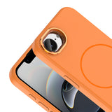 Apple iPhone 17E Kılıf M-Safe Şarj Özellikli Metal Kamera Çerçeveli Edi Silikon Kapak Turuncu
